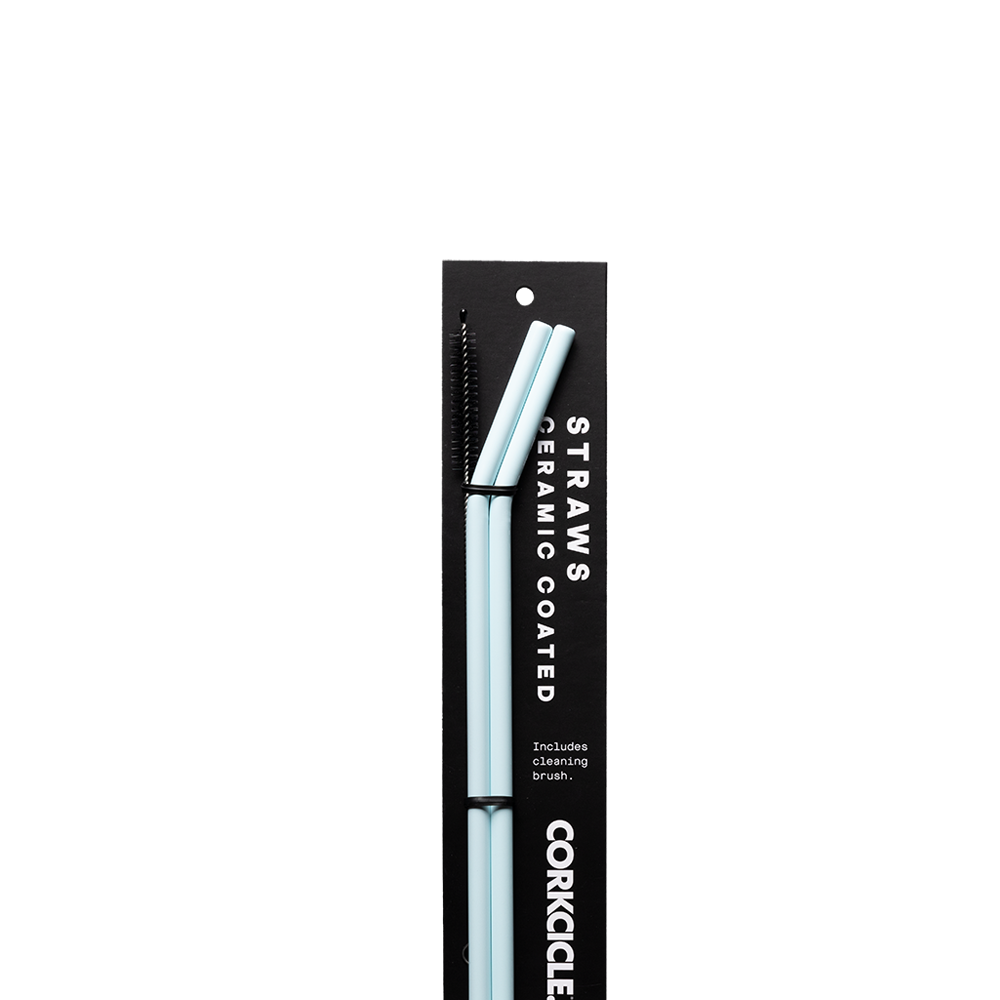 Ceramic Coated Straw Set - Straw Set / Ceramic Powder Blue